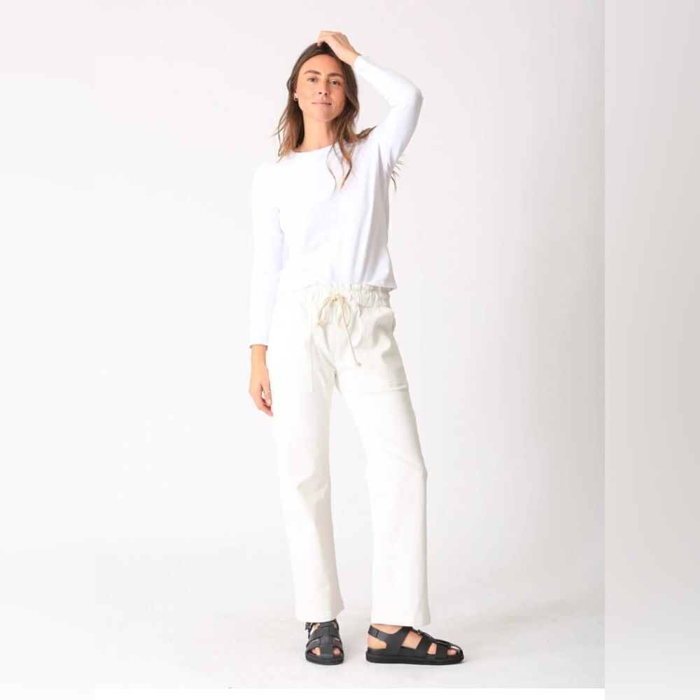 Electric & Rose Easy Drawstring Pant in white    XS NWT